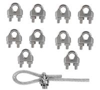 M8 Serre-câbles Etrier U Boulon Clip de Câble 304 Acier inoxydable Selle de pince de Câble Câble métallique Clips pour etendoir linge exterieur10PCS