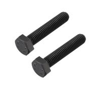 M8 x 40 mm Vis à tête hexagonale à gauche Boulons de Fixation Acier au Carbone Noir 2Pcs