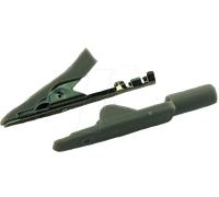 MA 1 CRIMP GR - Pince crocodile miniature avec raccord à sertir, gris