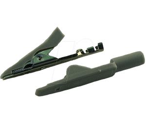 MA 1 CRIMP GR - Pince crocodile miniature avec raccord à sertir, gris