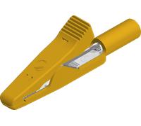 MA 2 VA GE - Pince crocodile miniature, 2 mm, acier inoxydable, jaune