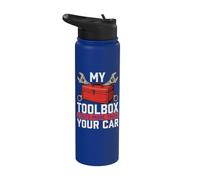 Ma boîte à outils coûte plus cher que votre voiture - gars de voiture mécanicien automobile Stainless Steel Insulated Water Bottle