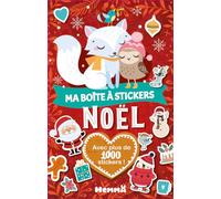 Ma boite à stickers - Noël (Renard blanc et oiseau) - Boîte métal avec 1000 stickers - Dès 3 ans