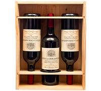 Ma Bouteille - Caisse en Bois à Glissière capacité 3 Bouteilles de Bordeaux, Bourgogne ou Champagne 75 l'unité