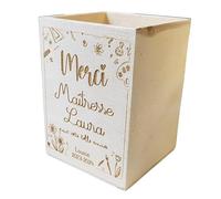 Ma Fabrique Perso - Pot à Crayon Rectangle - Fleurs - Personnalisable