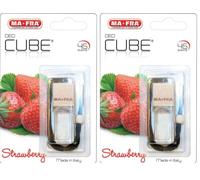 Ma-Fra Deo Cube Strawberry, Diffuseur de Parfum à la Fraise, Rafraîchit l'habitacle de la Voiture et Les Petits Environnements, Design élégant en Forme de Cube et Capuchon en Bois, Longue Durée, 5ml