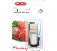 Ma-Fra Deo Cube Strawberry, Diffuseur de Parfum à la Fraise, Rafraîchit l'habitacle de la Voiture et Les Petits Environnements, Design élégant en Forme de Cube et Capuchon en Bois, Longue Durée, 5ml