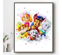 Ma Little Canv Affiche décoratifs pour chambre d'enfant fille ou garcon - Pat Patrouille - Paw Patrol | Sans Cadres 30x40cm (Famille Pat Patrouille)