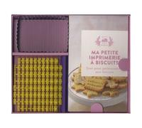 Ma Petite Imprimerie À Biscuits - Coffret Avec 1 Emporte-Pièce En Forme De Biscuit, 1 Règle De Composition, 88 Signes Et 1 Livret