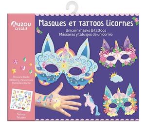 Ma pochette d'artiste - masques et tattoos licornes - 4 masques + 20 tattoos - Ophélie Ortal - Auzou Philippe Eds - Jeux livres objets