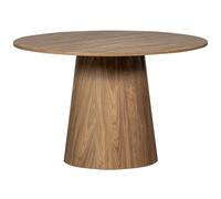 MAAN - Table de repas ronde en mdf finition noyer D120 Marron