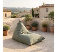 Maanta - Fauteuil sac d'extérieur Thera en polypropylène Bouclé Olive - Pour jardin et terrasse