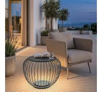 Maanta Spheria Lampe solaire sur pied avec table basse moyenne (65 × 47,5 cm) Gris anthracite - IP65, panneau solaire, télécommande