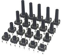 MAAPCHP Panneau Tactile momentané 6x6x4.3MM/5MM-20mm, 4 broches, bouton poussoir 12V, Micro interrupteur 6x6 DIP, auto-réinitialisation, 30 pièces