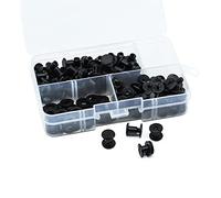 MABAHON 80PCS M5x6 vis chicago,rivet cuir,Utilisé pour le bricolage en chaussures,cuir Sac à vêtements,livres,ceinture,Noir mat