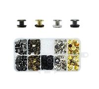 MABAHON Lot de 80 vis Chicago M5 x 6 mm Quatre couleurs Chicago Kit de vis à rivets métalliques Accessoires pour reliure de livres, livres d'album, artisanat, artisanat du cuir