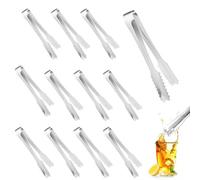 MABAHON Pince à sucre en acier inoxydable, pince de service pour buffet, pince de cuisine pour les aliments sucrés, le pain, les gâteaux, pince à glace pour la cuisine, mariage, fête, baril (argent