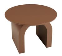 MACABANE AGATHE - Table basse ronde en bois laqué terracotta D60cm