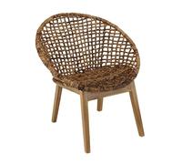 MACABANE SIXTINE - Fauteuil dossier arrondi assise en rotin