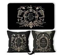 Macabre Paillasson Gothique médiéval décoratif 43,2 x 76,2 cm, Mori The Undead Gothic Macabre Art réversible 45,7 x 45,7 cm, Lot de 1 Housse de Coussin, 1 paillasson, décoration de Porte Gothique