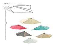 MACAGGTNTU 270cm 300cm Demi Parasol Toile De Rechange, Toile De Rechange pour Parasol Demi Rond，5 Baleines Housse De Rechange pour Parasol De Terrasse(Khaki,3m/10ft-5 Ribs)