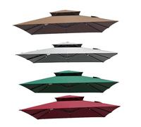 MACAGGTNTU 300x300cm Auvent De Rechange pour Déporté Parasol De Terrasse, Carré Toile De Rechange pour Parasol Tissu De Rechange pour Parasol De Table D'extérieur(Green)