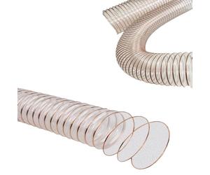 MACAGGTNTU Tuyau De Dépoussiérage En PU 50 60 80 102 125 200mm Tuyau D'Aspiration Transparent Longueur 1 3 4 5 6 8 10m Tuyau Flexible Pour Aspirateur Industriel(8m/26.2ft,200mm-7.9in)