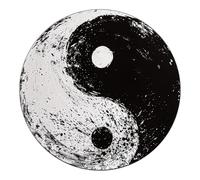 macago Plaque ronde en métal vintage Taichi Yin et Yang - Décoration murale rustique pour intérieur ou extérieur - 20,3 cm