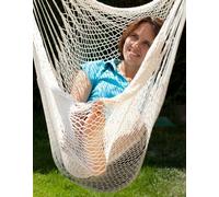 MacaMex Fauteuil suspendu en filet mexicain nature blanc coton Chaise suspendue
