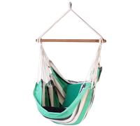 MacaMex Relaxa Mint Chaise suspendue Coton naturel, turquoise, gris Chaise suspendue