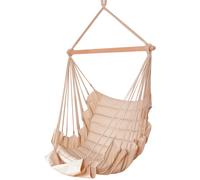 MacaMex SoftChair Creme - uni blanc naturel, rembourré, chaise suspendue , résistante aux intempéries avec