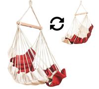 MacaMex SoftChair Hot Chocolate ™ Fauteuil suspendu rembourré rouge-crème résistant aux intempéries Suspensions