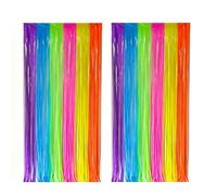 Macaron Fluorescent Fringe Curtain 6 Colors Tinsel Backdrop for Christmas Party Decoration Fete Anniversaire Paillette Metallique Frange Rideaux Anniversaire Backdrop Decor