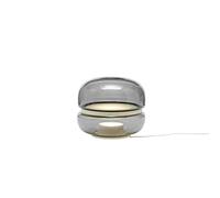 Macaron Lampe à Poser Petit Verre Fumée /Onyx Blanc
