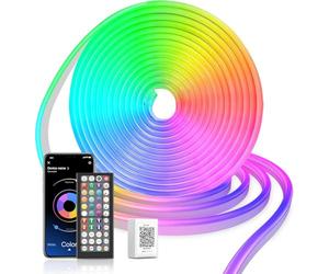 Macchiatto Ruban LED Néon 5M, Modèles DIY Bande LED avec APP/Télécommande, Synchronisation Musicale, Néon LED Chambre Gaming, Imperméable, pour Intérieur, Extérieur, Decoration Chambre