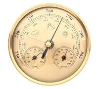 Machify 3-in-1-Wetterstation mit Barometer, goldenes 5,1-Zoll-Modell mit Thermometer und Hygrometer, Innen- und Außen-Luftdruckmonitor für Zuhause, Angeln, Wandern, großes Gut lesbares Display