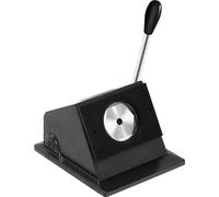 Machine à badges - Presse manuelle pour badges/boutons de 58 mm - Poinçon rond et coupe-cercle - Acier inoxydable et fonte - Pour le bricolage - Noir