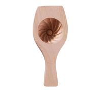 Machine à chignon Bao en bois traditionnelle avec motif sculpté, pour petits pains cuits à la vapeur, boulettes et moules à pâtisserie (20 x 9 x 3,8 cm)