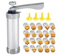 Machine à Churros,Churreras domestiques,churros,Presse à Biscuits Pistolet,appareil a churros,Presse à Biscuits Pistolet Patisserie avec 20 Moules Décoratifs et 4 Buses pour Biscuiterie Bricolage,21cm