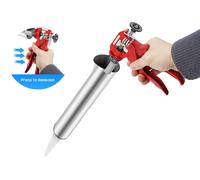 Machine à coudre le ciment, acier inoxydable et plastique, dimensions totales 56 x 22 cm, écartement recommandé 2-5 mm, poids net 1,1 kg, longueur de la buse 15 cm