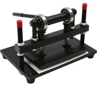 Machine à découper le cuir et le tissu - Presse à découper manuelle - Course 15 mm - Plaque en acier 14 mm - Acier rond Ø18 mm - Noir