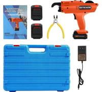 Machine à lier les armatures - Appareil à lier les fils - Alimentation par batterie 12 V - Batterie 13200 mAh - Prise UE - Fil de liaison 110 m - Diamètre du fil 0,8 mm - Bloc d'alimentation 100-240 V