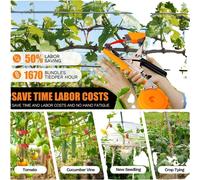 Machine à lier les plantes, acier inoxydable durable, largeur réglable, orange