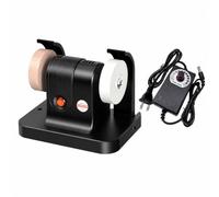 Machine à Meuler Électrique Établi Affûteuse Meuleuse Polisseuse Double Roue Opposée et Bouton Rotatif 220V avec Adaptateur 12 à 24V Boîtier PE Format, Noir, size to 1