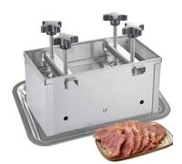 Machine à plaques de hamburger en acier inoxydable à double vis avec base amovible et plateau à jus pour les glissières de galettes uniformes Outil de préparation de cuisine barbecue de barbecue