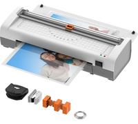 Machine à plastifier A4 Machine à plastifier thermique 9 pouces 6IN1 Multifonction de bureau Lamination à chaud et à froid Système à 2 rouleaux Largeur d'entrée 230mm Réchauffement rapide avec coupe-p