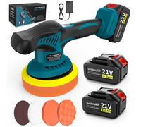 Machine à polir sans fil, 21V, 2 batteries de 4000 mAh, 8 vitesses, 6000 tours/minute