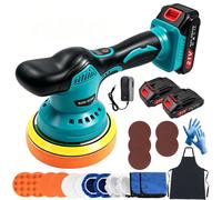 Machine à polir sans fil, 8 vitesses, 15,24 cm, 6000 tr/min, coffret comprenant 2 batteries