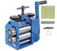 Machine à rouler artisanale - 112 mm - 26,5 x 13,5 x 29 cm - acier moulé et acier chromé - avec écartement des rouleaux réglable - pour les loisirs, les bijoutiers et le bricolage