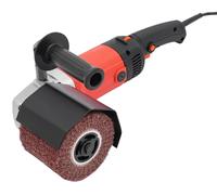 Machine à satiner le métal - Machine à brosser les fils métalliques - 2200 W - 6 vitesses 600-3000 tr/min - Rouleau 12×10 cm - Prise UE 220 V - Moteur à balais en cuivre - Pour l'acier inoxydable et l
